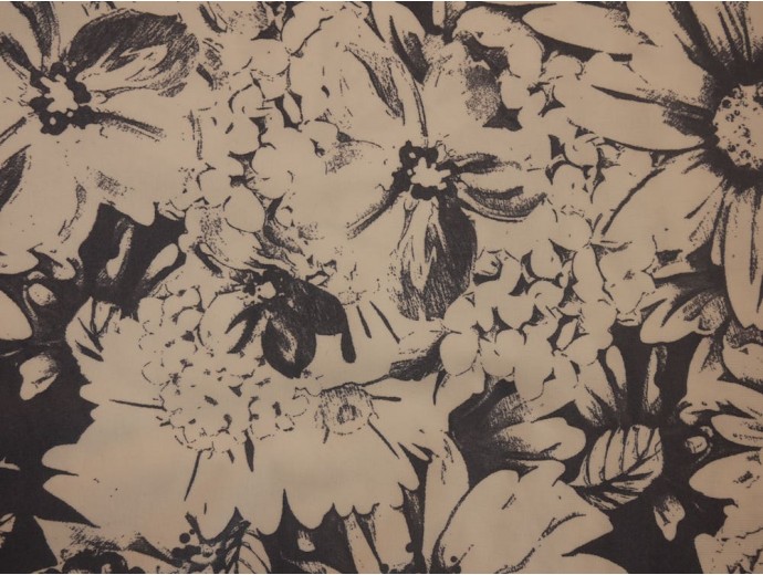 Printed Viscose Jersey Fabric - Grey Flowers